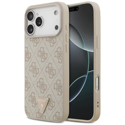 MagSafe futrola za Apple iPhone 18 Pro Max, Guess, 4G Triangle Strass, Roze