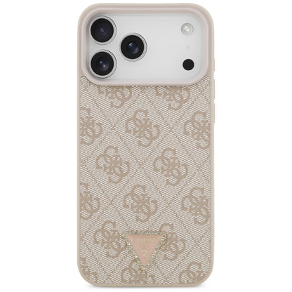 MagSafe futrola za Apple iPhone 18 Pro Max, Guess, 4G Triangle Strass, Roze