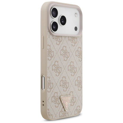 MagSafe futrola za Apple iPhone 18 Pro Max, Guess, 4G Triangle Strass, Roze