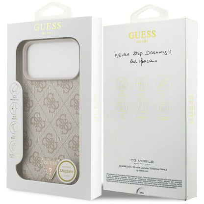 MagSafe futrola za Apple iPhone 18 Pro Max, Guess, 4G Triangle Strass, Roze