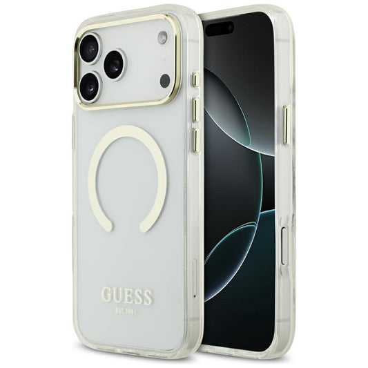 MagSafe futrola za Apple iPhone 18 Pro Max, Guess, Metal Outline, Zlatna