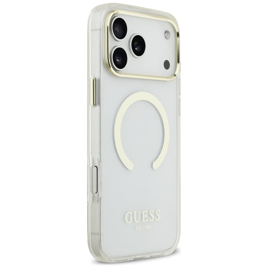 MagSafe futrola za Apple iPhone 18 Pro Max, Guess, Metal Outline, Zlatna