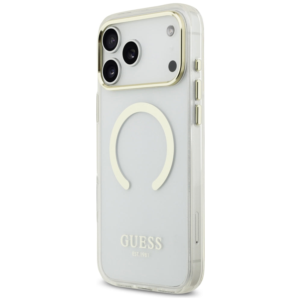 MagSafe futrola za Apple iPhone 18 Pro Max, Guess, Metal Outline, Zlatna