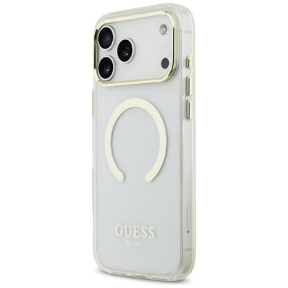 MagSafe futrola za Apple iPhone 18 Pro Max, Guess, Metal Outline, Zlatna