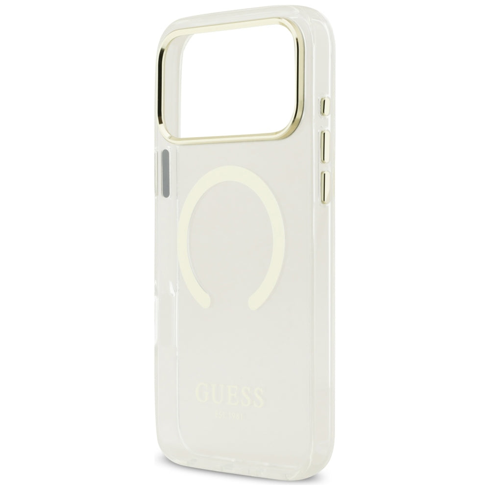 MagSafe futrola za Apple iPhone 18 Pro Max, Guess, Metal Outline, Zlatna