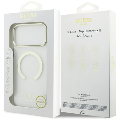 MagSafe futrola za Apple iPhone 18 Pro Max, Guess, Metal Outline, Zlatna
