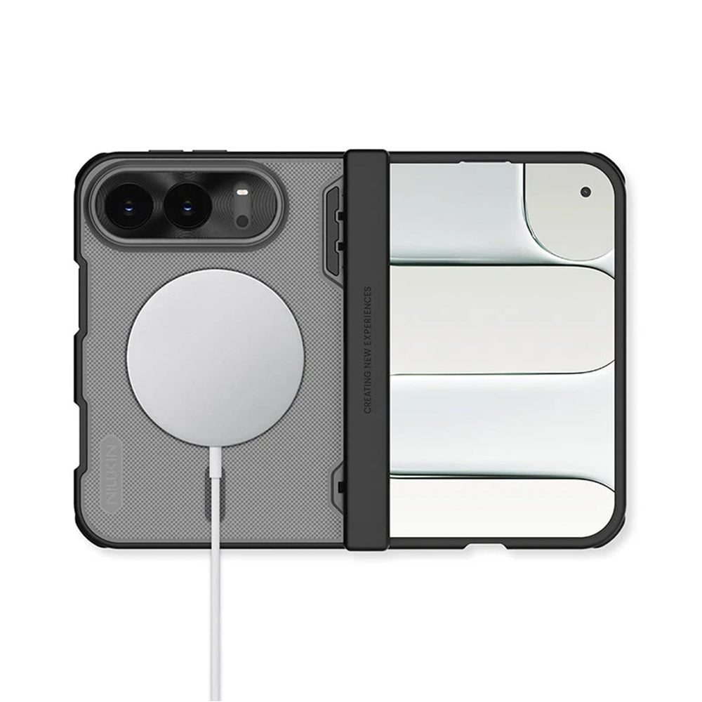 MagSafe maska za Apple iPhone Duo, Nillkin, Super Frosted Shield, crna providna sa satenskom završnicom