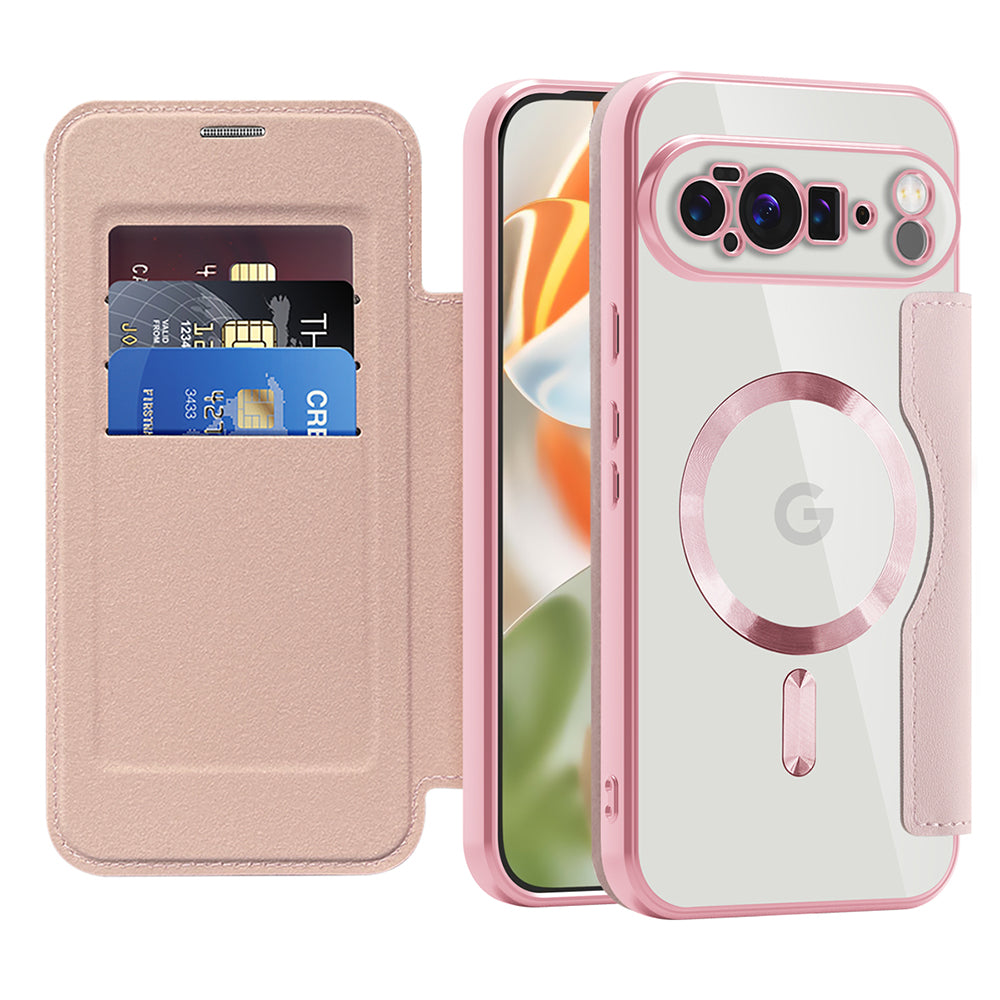 MagSafe futrola za Google Pixel 10 Pro XL, Techsuit, SmartMag Book, Roze