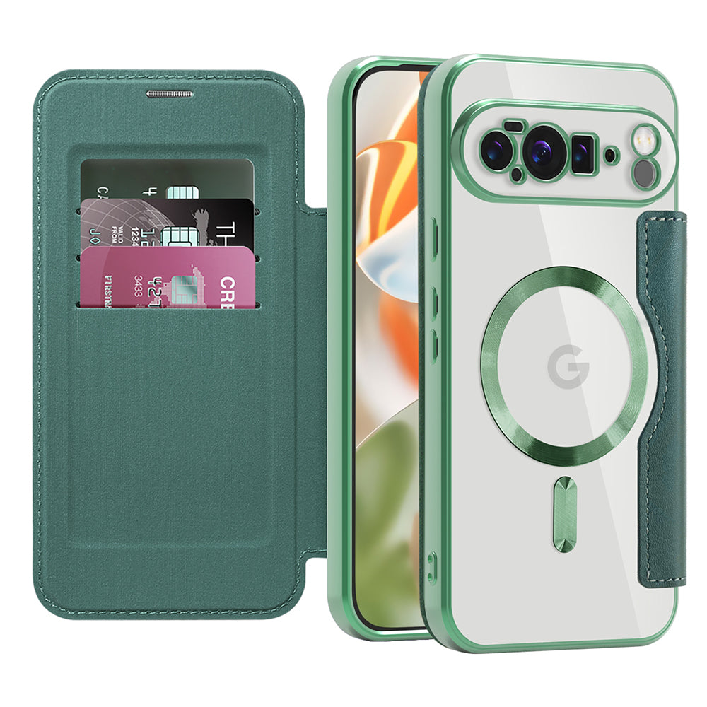 MagSafe futrola za Google Pixel 10 Pro XL, Techsuit, SmartMag Book, Zelena