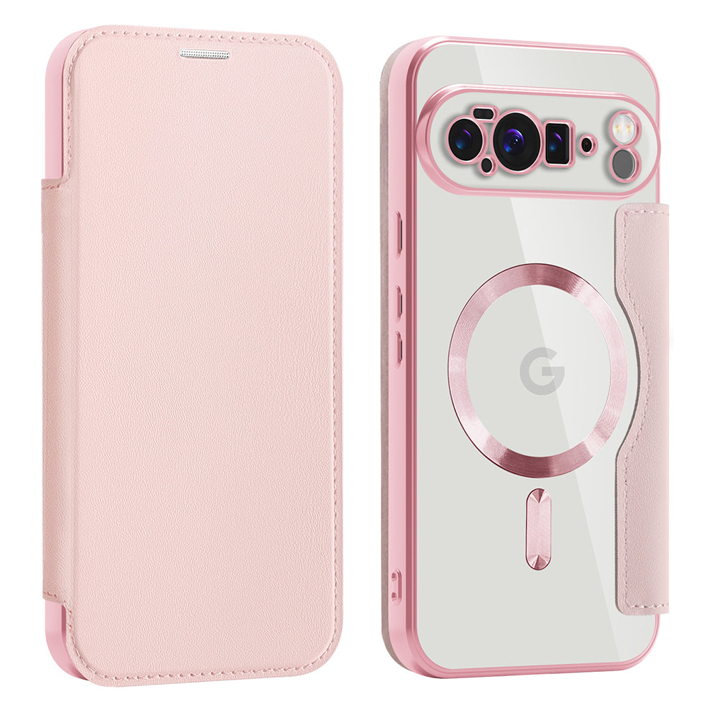 MagSafe futrola za Google Pixel 10 Pro XL, Techsuit, SmartMag Book, Roze