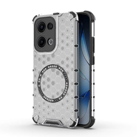 MagSafe futrola za Oppo Reno13, Techsuit, HoneyComb Shield, Bela
