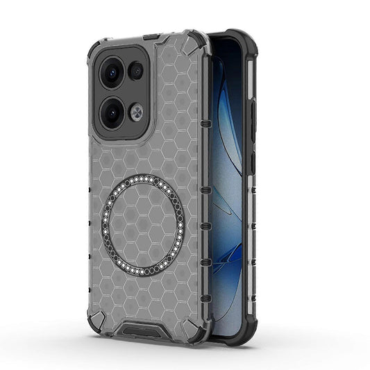 MagSafe futrola za Oppo Reno13, Techsuit, HoneyComb Shield, Crna