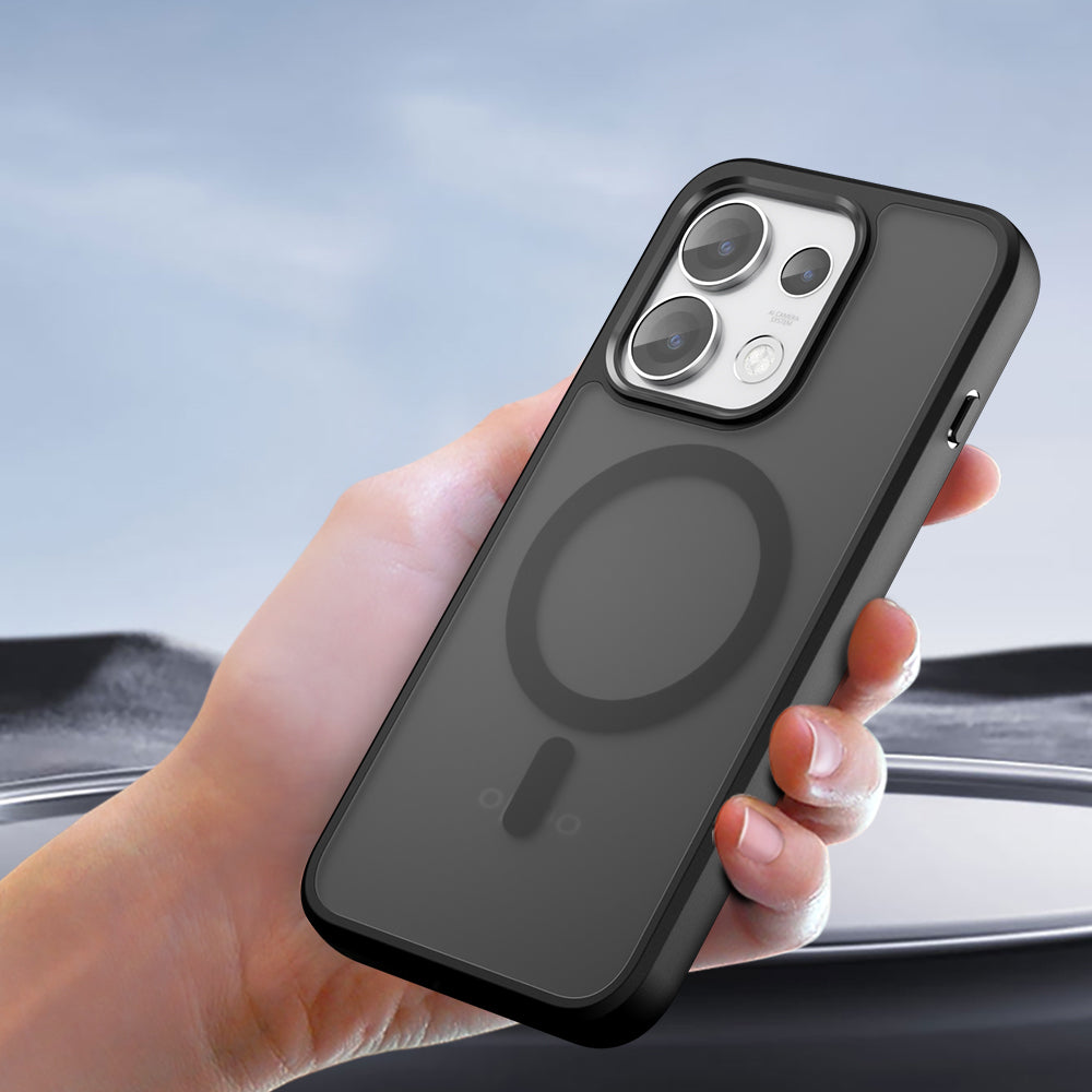 MagSafe futrola za Oppo Reno16, Techsuit, PureFrost, Crna Satenska