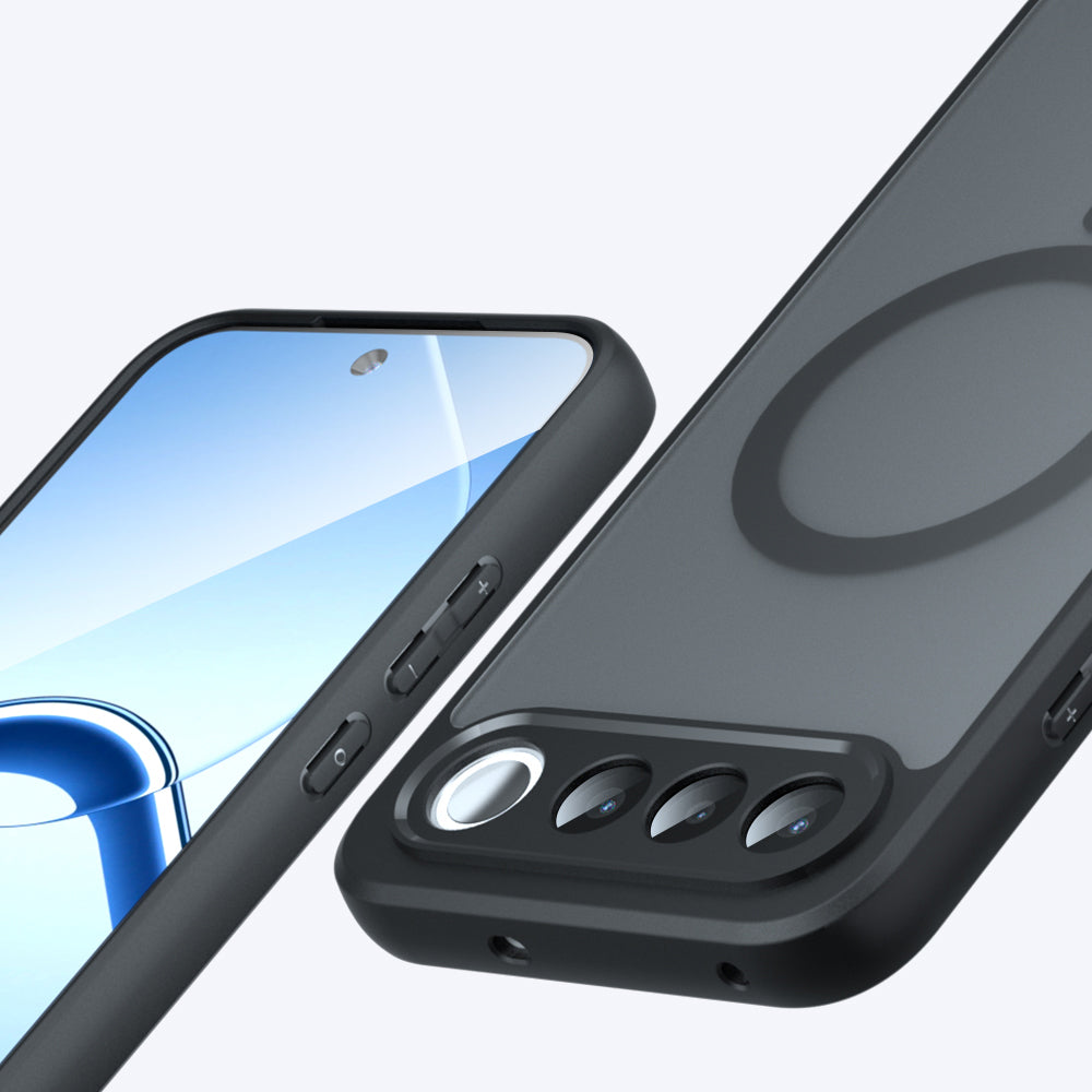MagSafe futrola za Realme 16, Techsuit, PureFrost, Crna Satenska