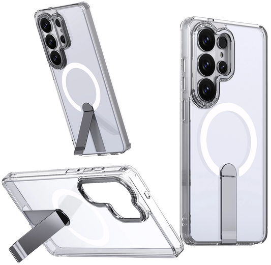 MagSafe futrola za Samsung Galaxy S26 S942, Hybrid Armor, X sa postoljem, Providna