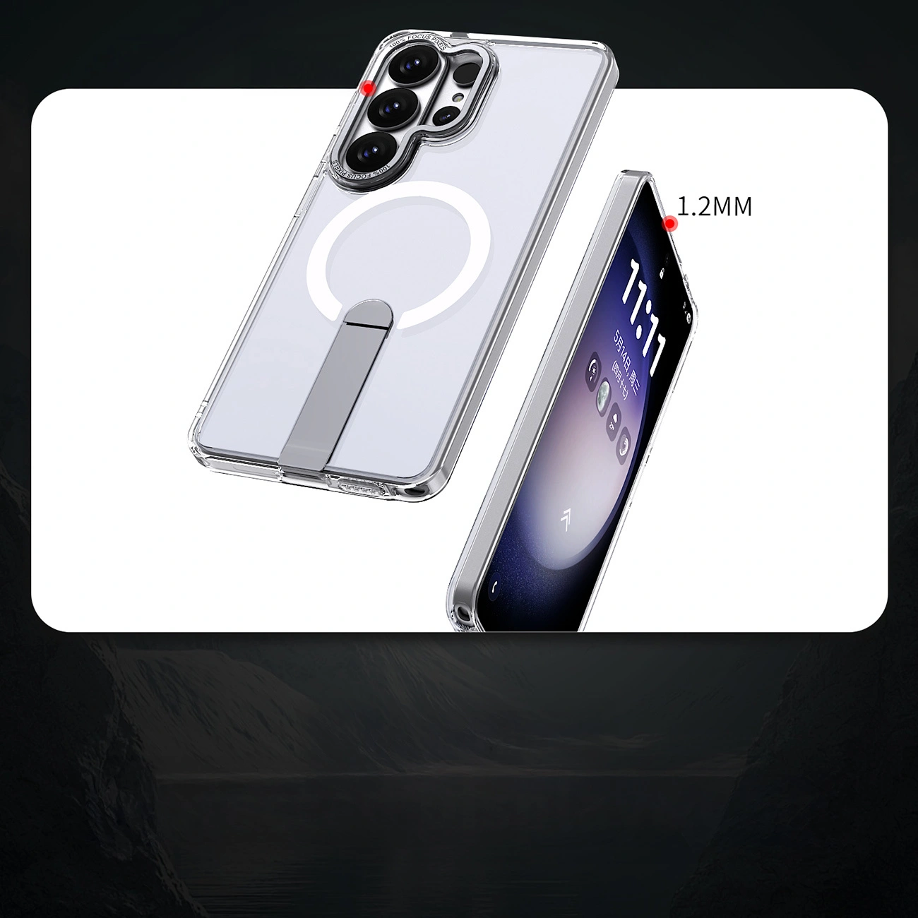 MagSafe futrola za Samsung Galaxy S26 Ultra S948, Hybrid Armor, X sa postoljem, Providna