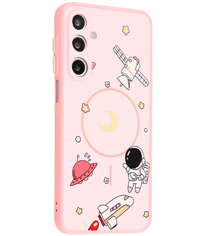MagSafe futrola za Samsung Galaxy S25 Ultra S938, OEM, Cartoon Astronaut, Roze