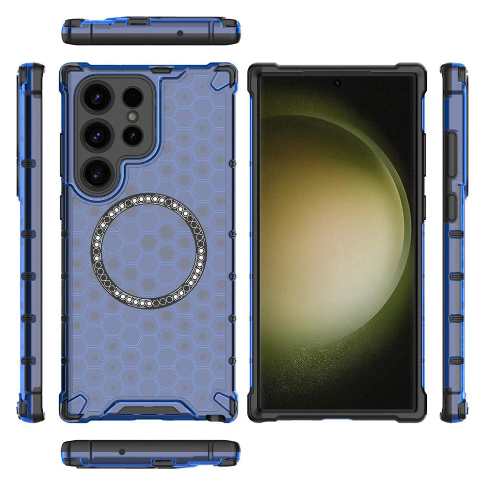MagSafe futrola za Samsung Galaxy S25 Ultra S938, Techsuit, HoneyComb Shield, Plava