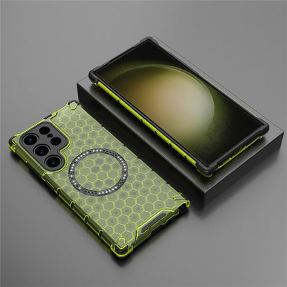 MagSafe futrola za Samsung Galaxy S25 Ultra S938, Techsuit, HoneyComb Shield, Zelena