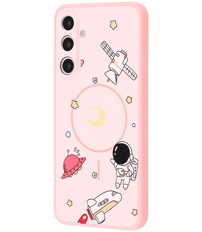 MagSafe futrola za Samsung Galaxy S25 Ultra S938, OEM, Cartoon Astronaut, Roze