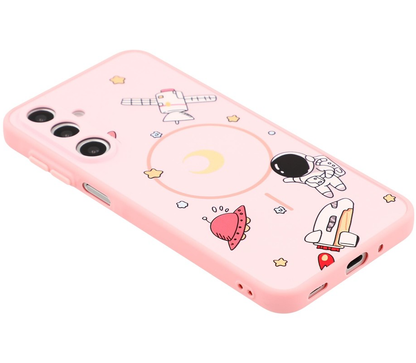 MagSafe futrola za Samsung Galaxy A16 5G A166 / A16 4G A165, OEM, Cartoon Astronaut, Roze