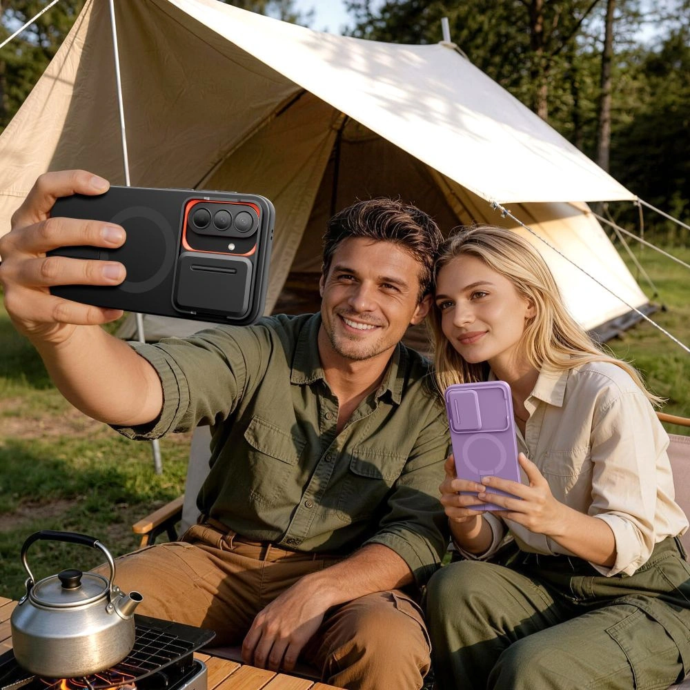 MagSafe futrola za Samsung Galaxy A57 5G, Tech-Protect, Kevlar Aura, Crna