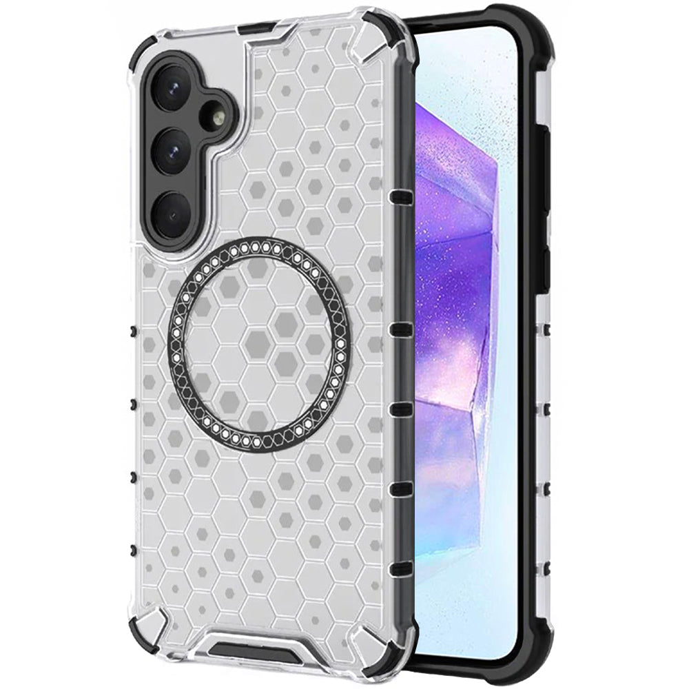 MagSafe futrola za Samsung Galaxy A55 5G A556, Techsuit, HoneyComb Shield, Bela