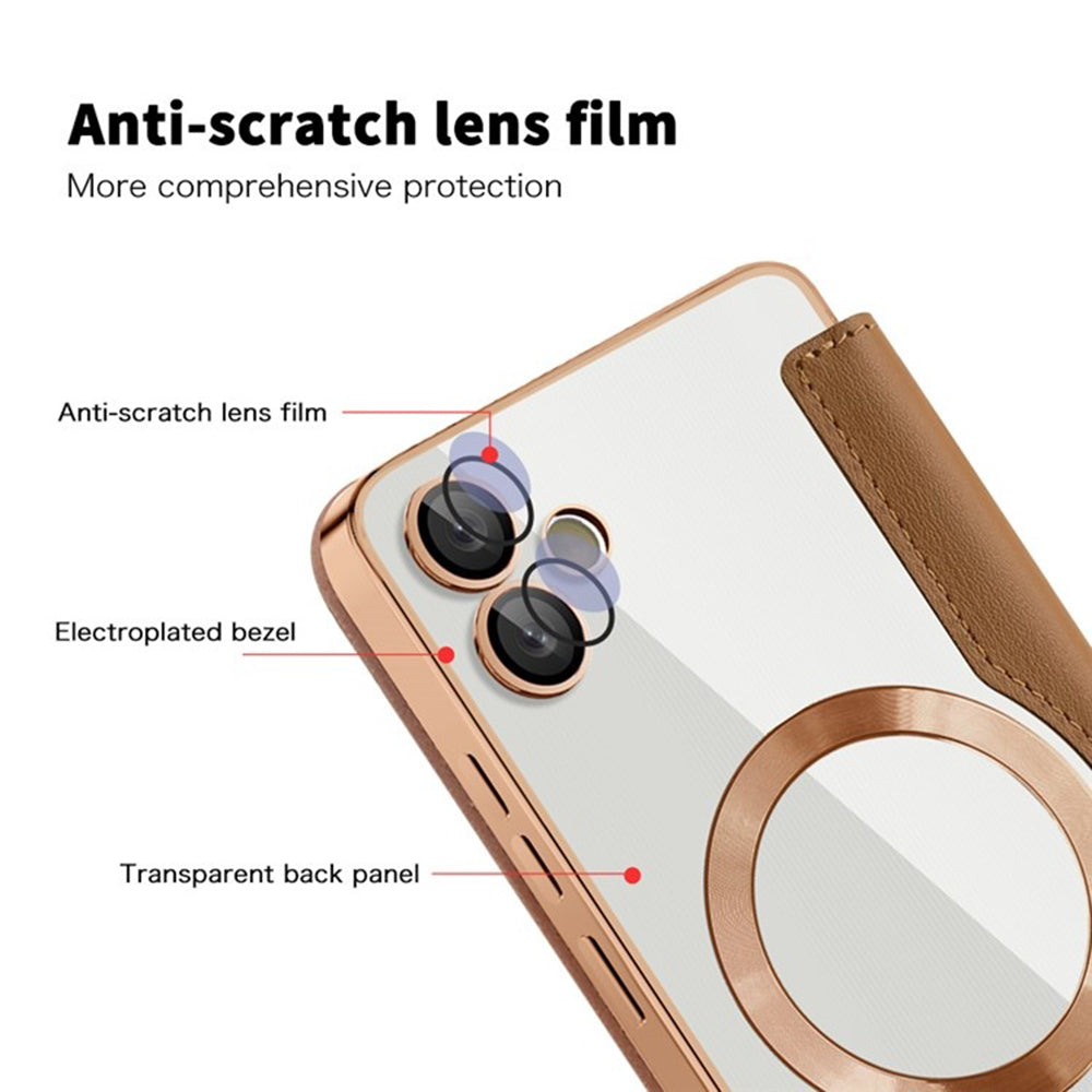 MagSafe futrola za Samsung Galaxy A05 A055, Techsuit, SmartMag Book, Braon