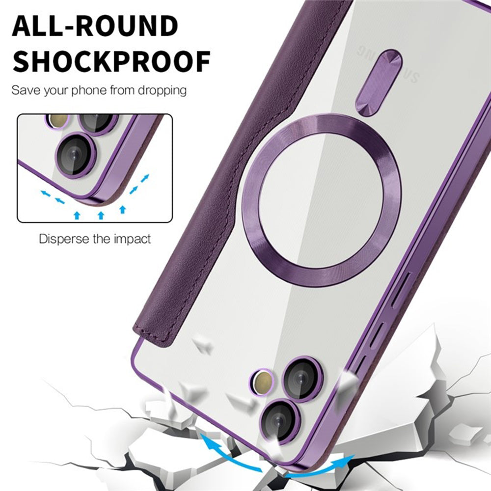MagSafe futrola za Samsung Galaxy A05 A055, Techsuit, SmartMag Book, Ljubičasta