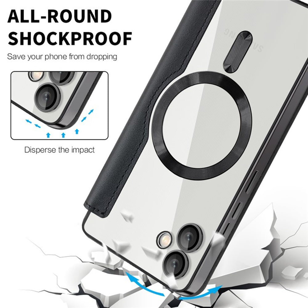 MagSafe futrola za Samsung Galaxy A05 A055, Techsuit, SmartMag Book, Crna