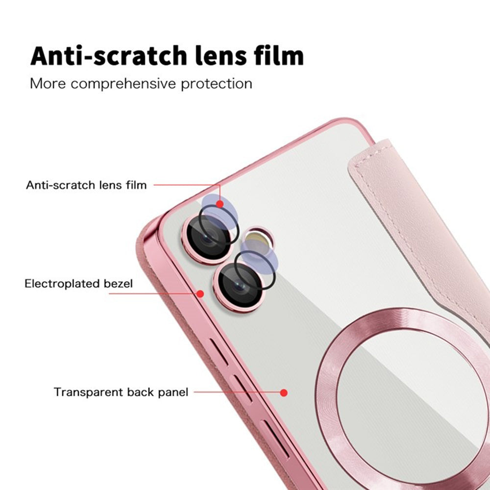 MagSafe futrola za Samsung Galaxy A05 A055, Techsuit, SmartMag Book, Roze