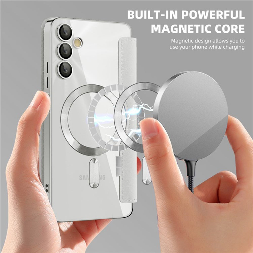 MagSafe futrola za Samsung Galaxy A05s A057, Techsuit, SmartMag Book, Siva