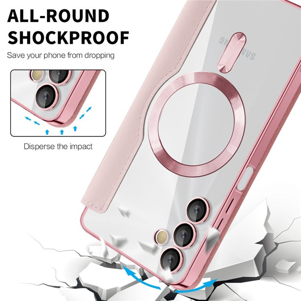 MagSafe futrola za Samsung Galaxy A05s A057, Techsuit, SmartMag Book, Roze