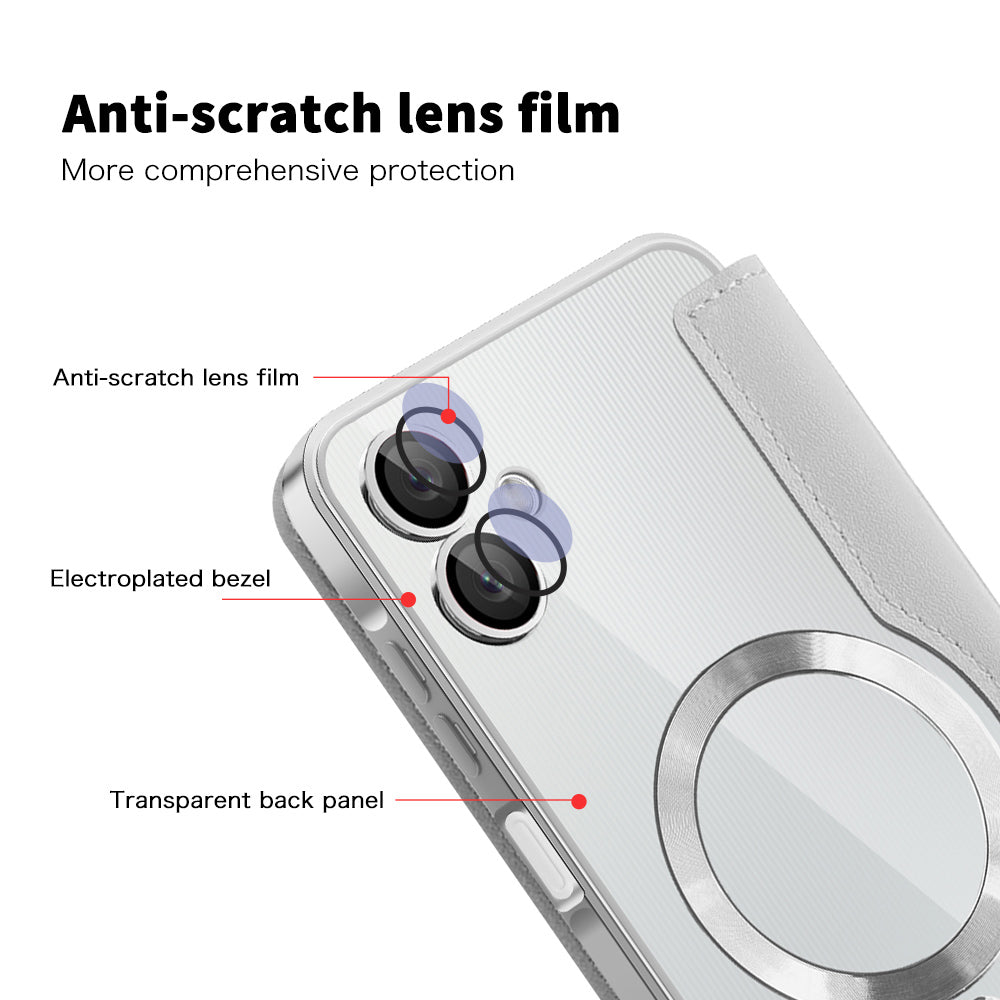 MagSafe futrola za Samsung Galaxy A06 A065, Techsuit, SmartMag Book, Siva