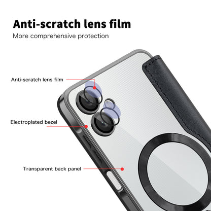 MagSafe futrola za Samsung Galaxy A06 A065, Techsuit, SmartMag Book, Crna