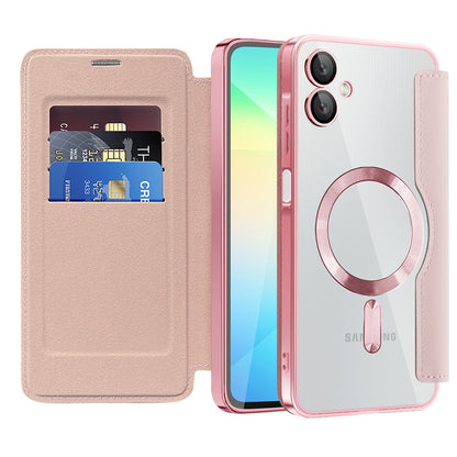 MagSafe futrola za Samsung Galaxy A06 A065, Techsuit, SmartMag Book, Roze