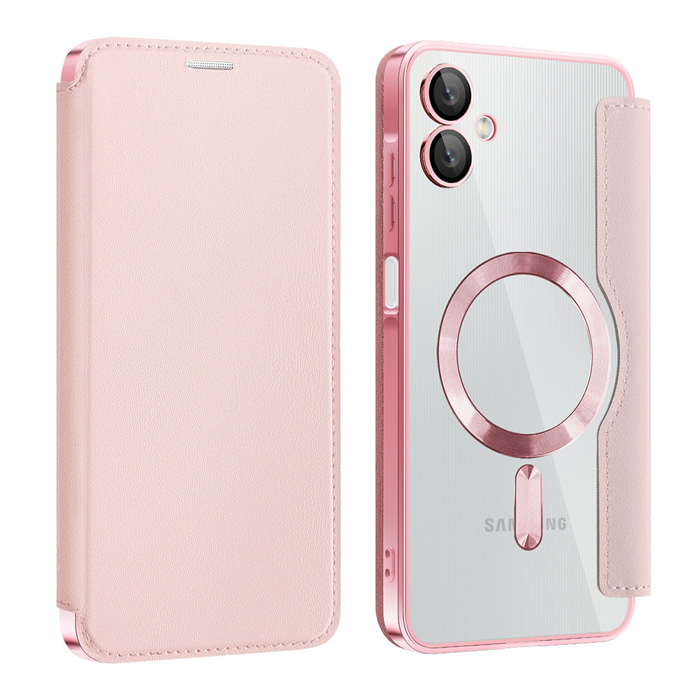 MagSafe futrola za Samsung Galaxy A06 A065, Techsuit, SmartMag Book, Roze