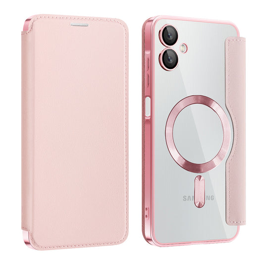 MagSafe futrola za Samsung Galaxy A06 A065, Techsuit, SmartMag Book, Roze