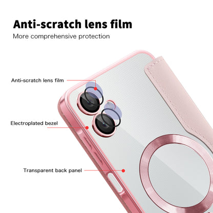 MagSafe futrola za Samsung Galaxy A06 A065, Techsuit, SmartMag Book, Roze