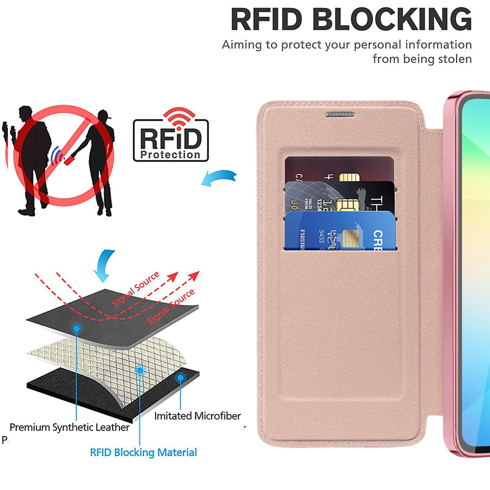 MagSafe futrola za Samsung Galaxy A06 A065, Techsuit, SmartMag Book, Roze