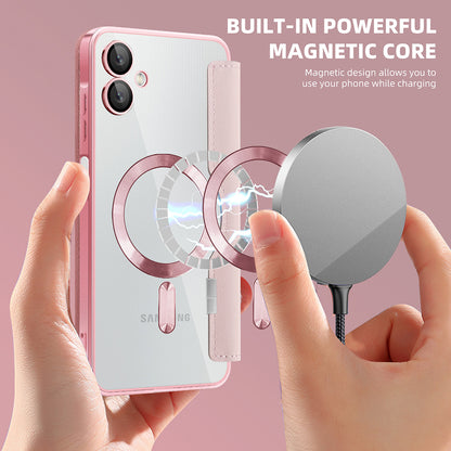 MagSafe futrola za Samsung Galaxy A06 A065, Techsuit, SmartMag Book, Roze