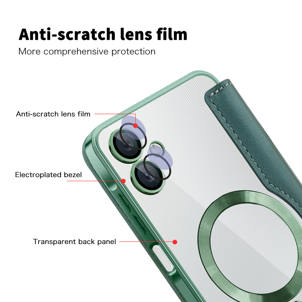 MagSafe futrola za Samsung Galaxy A06 A065, Techsuit, SmartMag Book, Zelena