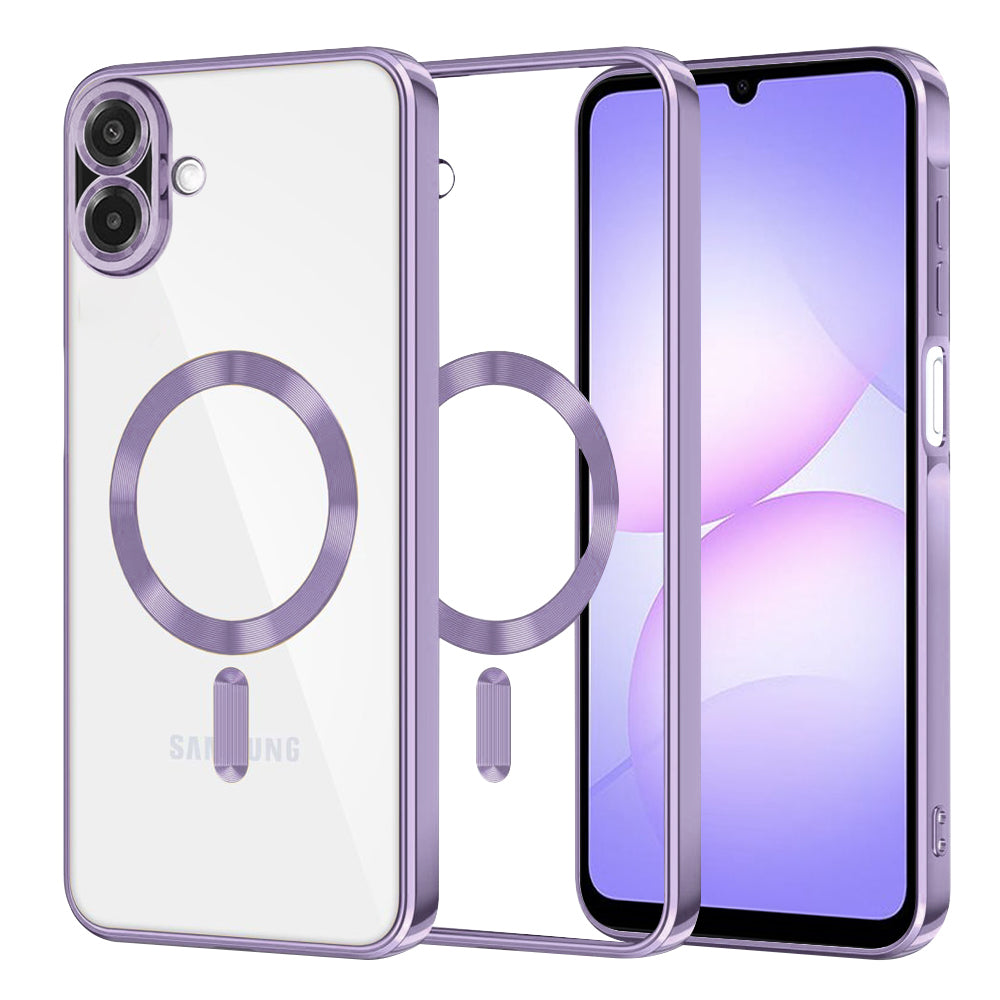 MagSafe futrola za Samsung Galaxy A07 4G A075, Techsuit, Luxury Crystal, Svetlo Ljubičasta