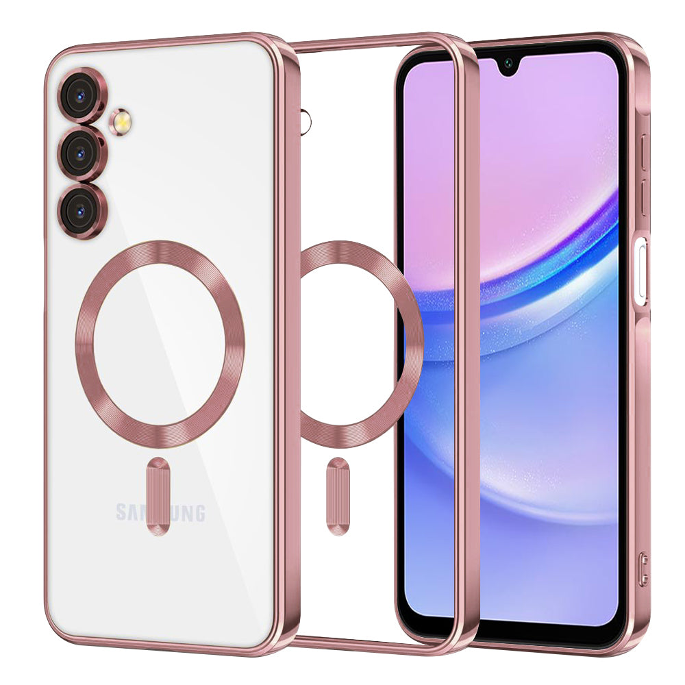 MagSafe futrola za Samsung Galaxy A15 5G A156 / A15 A155, Techsuit, Luxury Crystal, Roze