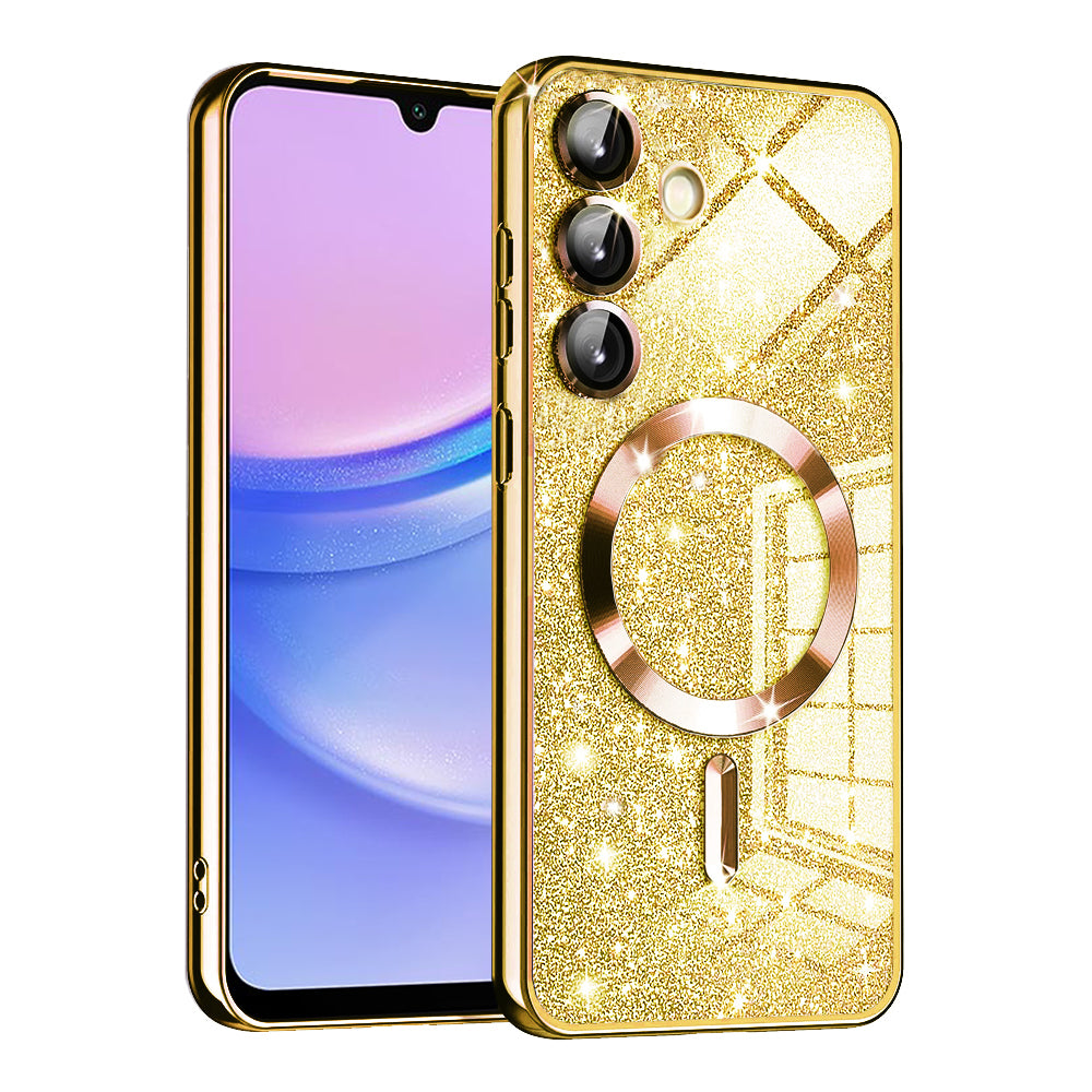 MagSafe futrola za Samsung Galaxy A15 5G A156 / A15 A155, Techsuit, Luxury Glitter, Zlatna