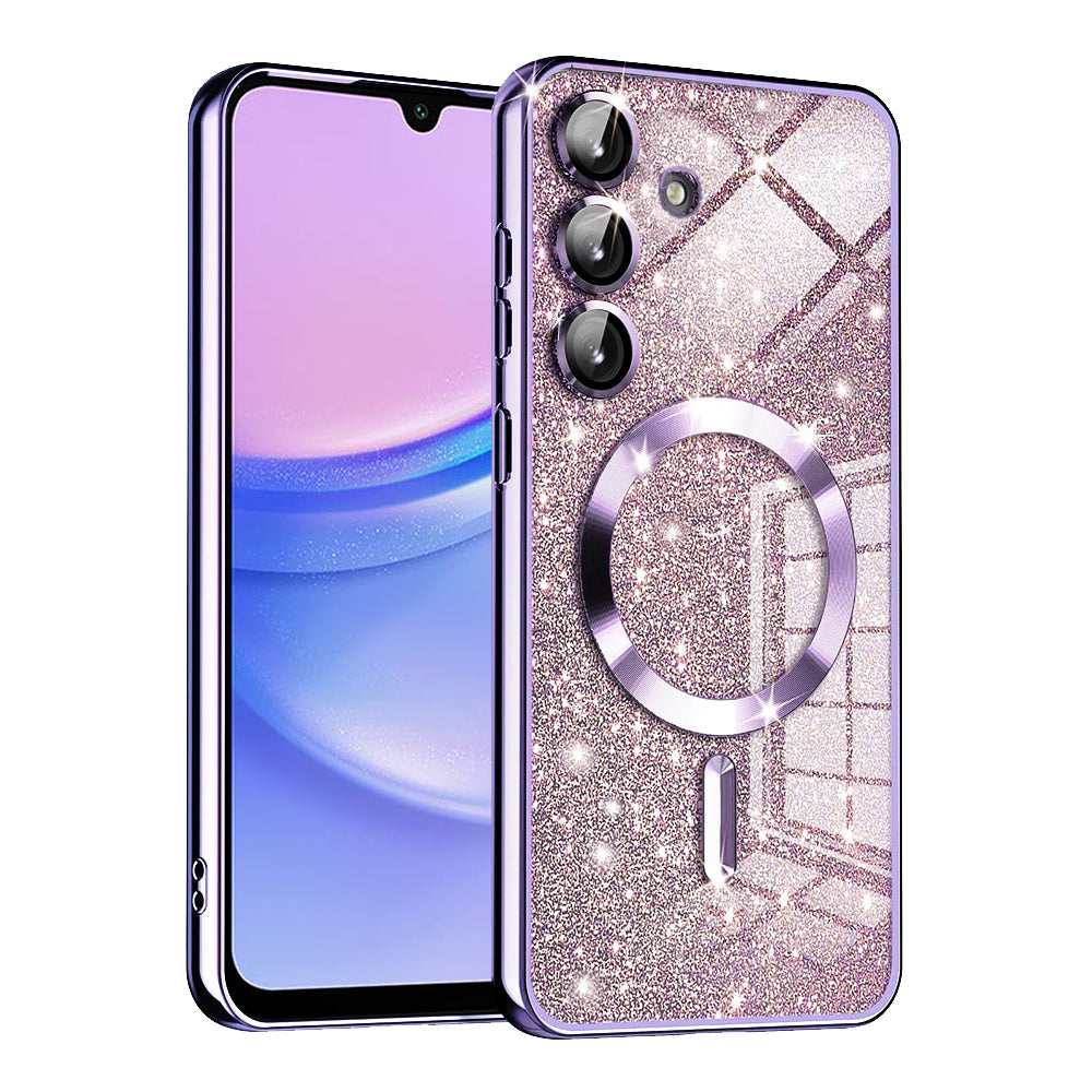 MagSafe futrola za Samsung Galaxy A15 5G A156 / A15 A155, Techsuit, Luxury Glitter, Svetlo Ljubičasta
