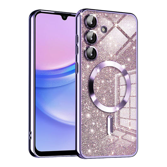 MagSafe futrola za Samsung Galaxy A15 5G A156 / A15 A155, Techsuit, Luxury Glitter, Svetlo Ljubičasta