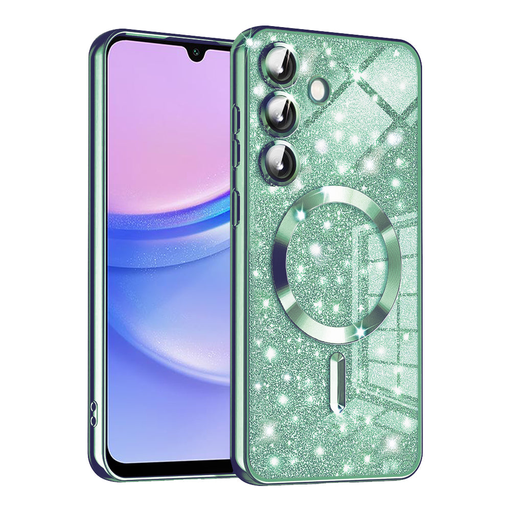 MagSafe futrola za Samsung Galaxy A15 5G A156 / A15 A155, Techsuit, Luxury Glitter, Svetlo Zelena