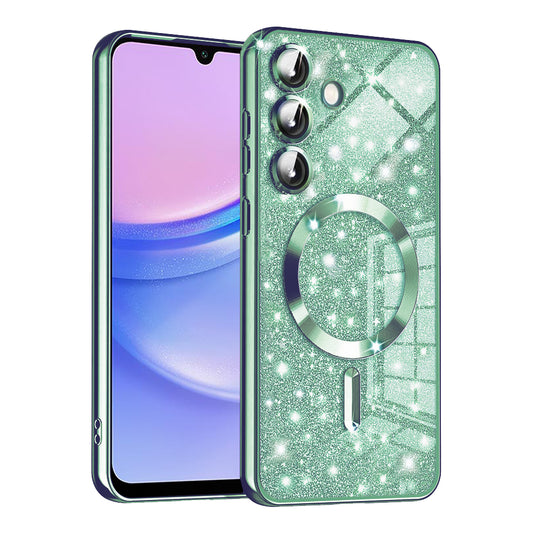 MagSafe futrola za Samsung Galaxy A15 5G A156 / A15 A155, Techsuit, Luxury Glitter, Svetlo Zelena