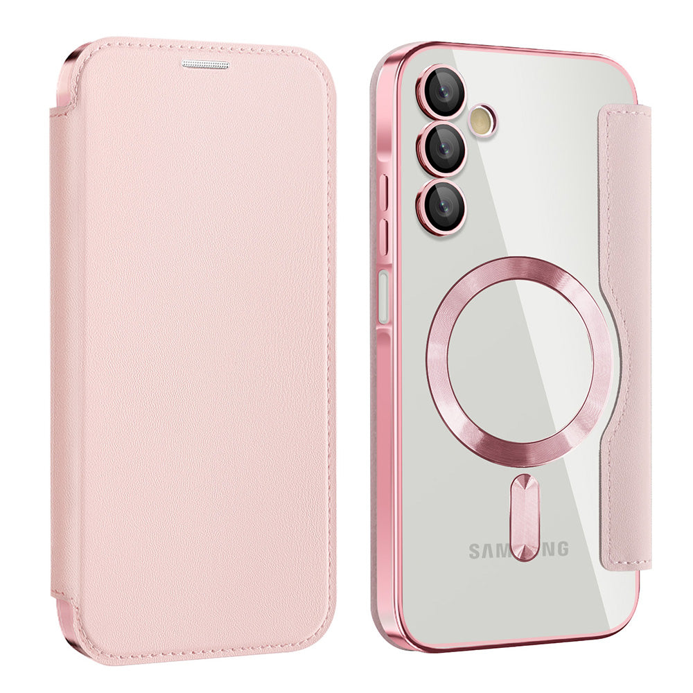 MagSafe futrola za Samsung Galaxy A15 5G A156 / A15 A155, Techsuit, SmartMag Book, Roze
